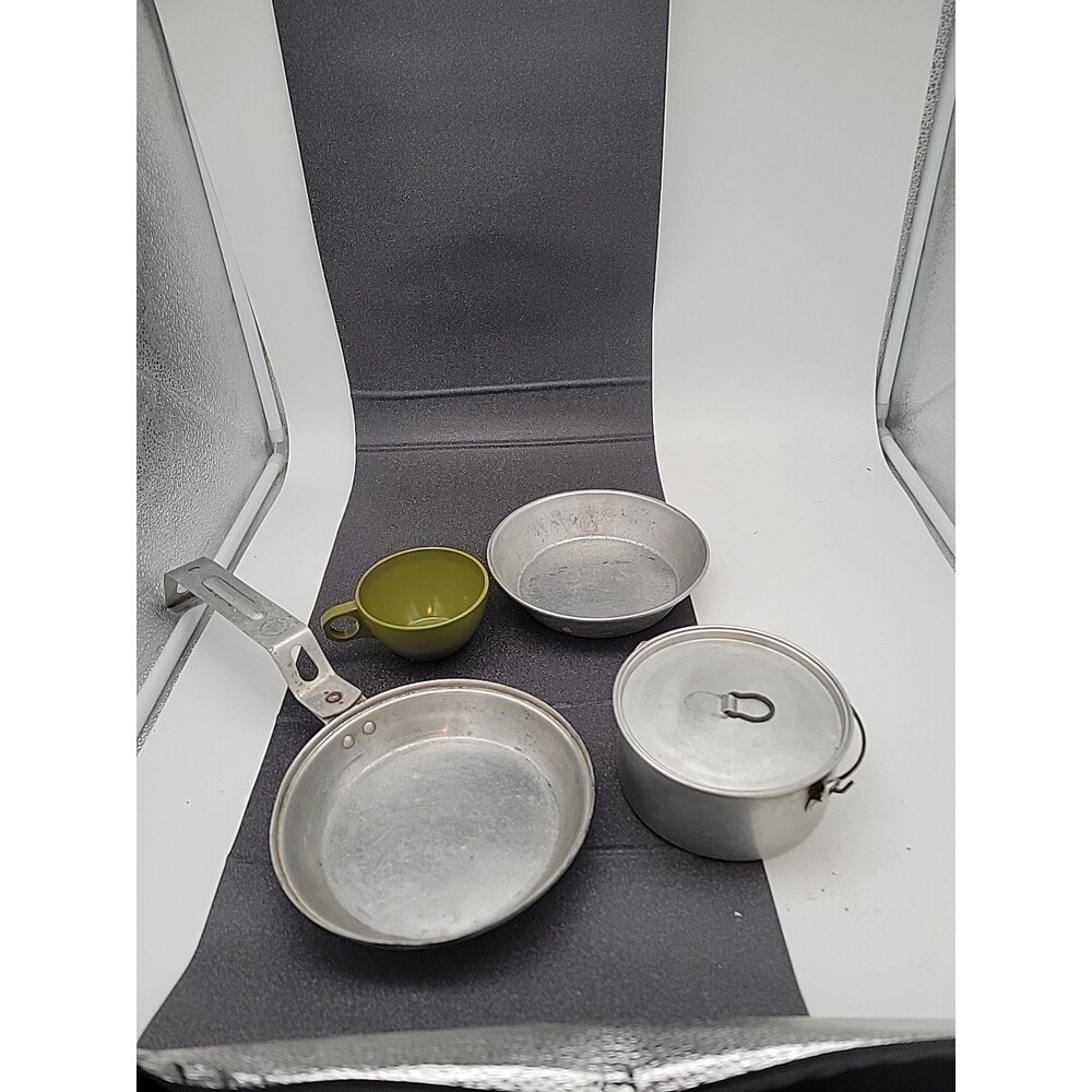 Vtg Boy Scouts of America BSA Regal Aluminum Cook Mess Kit Pot Pan Cup Camping